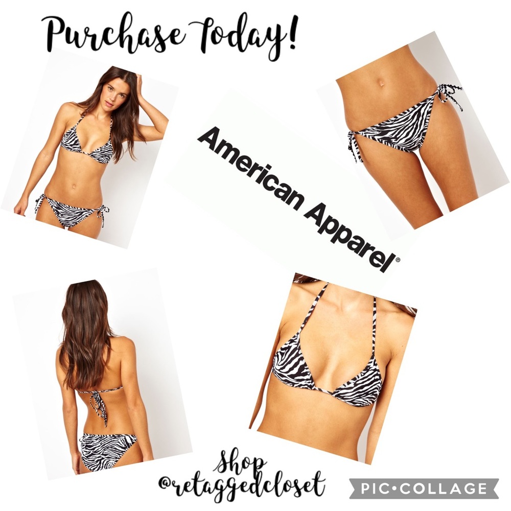 American Apparel Tricot Zebra Print Bikini Set